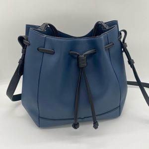 Von Holzhausen Navy Bucket Crossbody Handbag